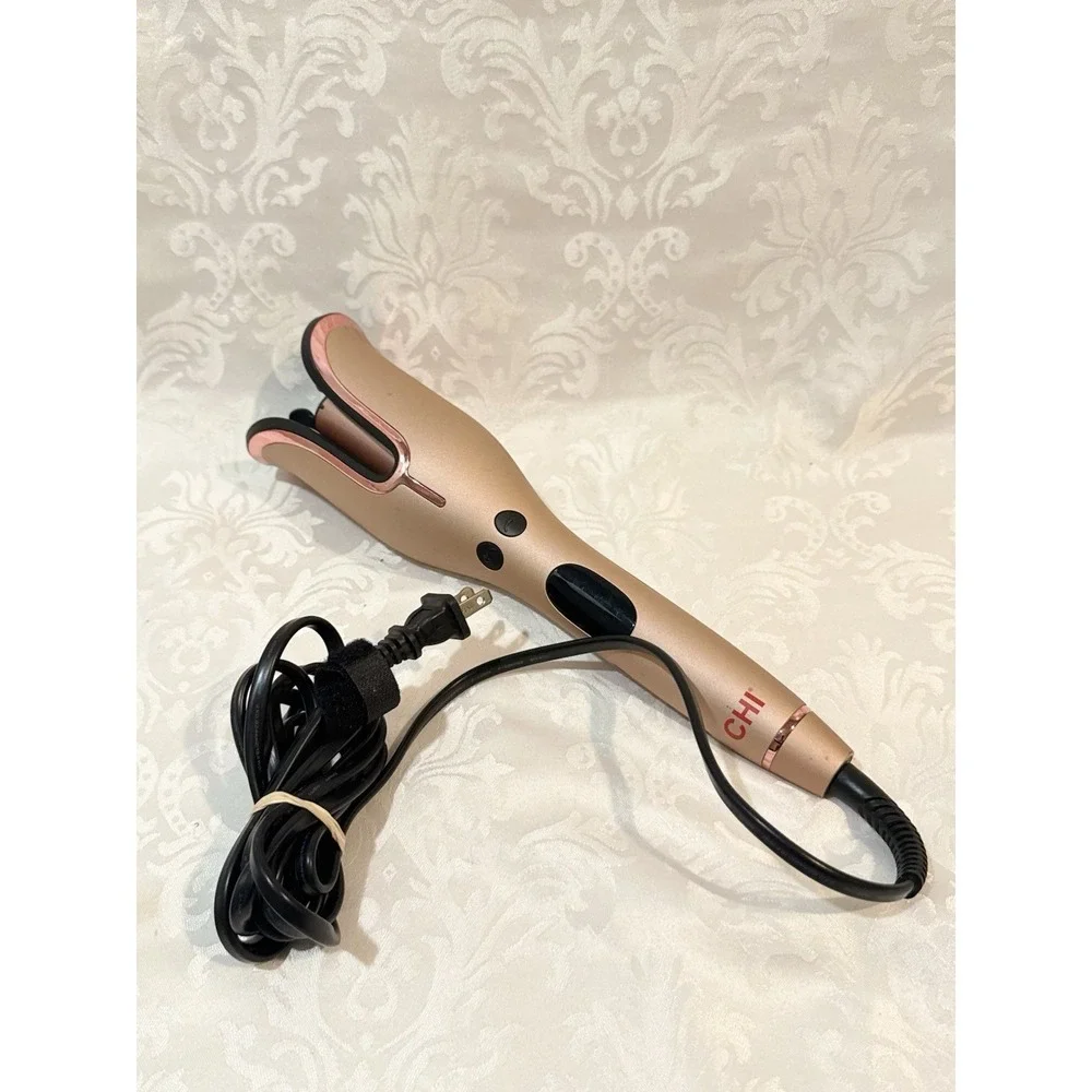 CHI Spin N Curl CA2348A Ceramic Rotating Hair Curler Rose Gold Tangle Protection